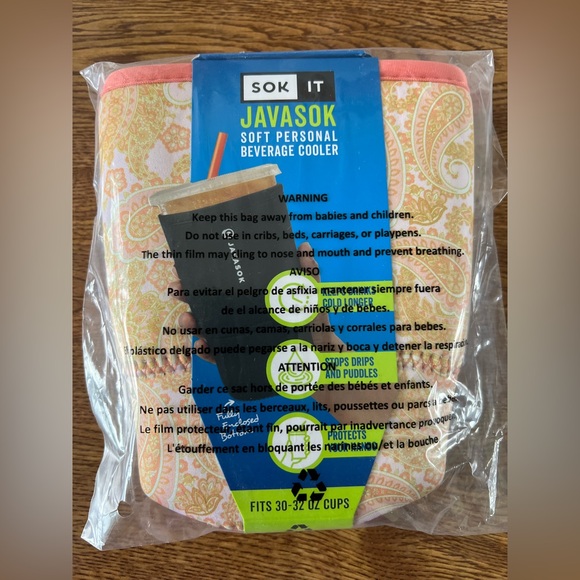 Other - Java Sok Paisley Dreams Large Cold Cup Sleeve 30-32oz